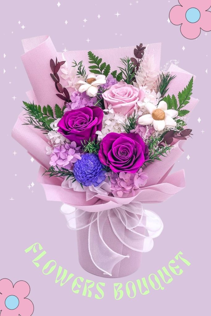 QOEAZY Flowers for Delivery, Preserved Flowers Bouquet with Gift Box, Rose Gifts for Women