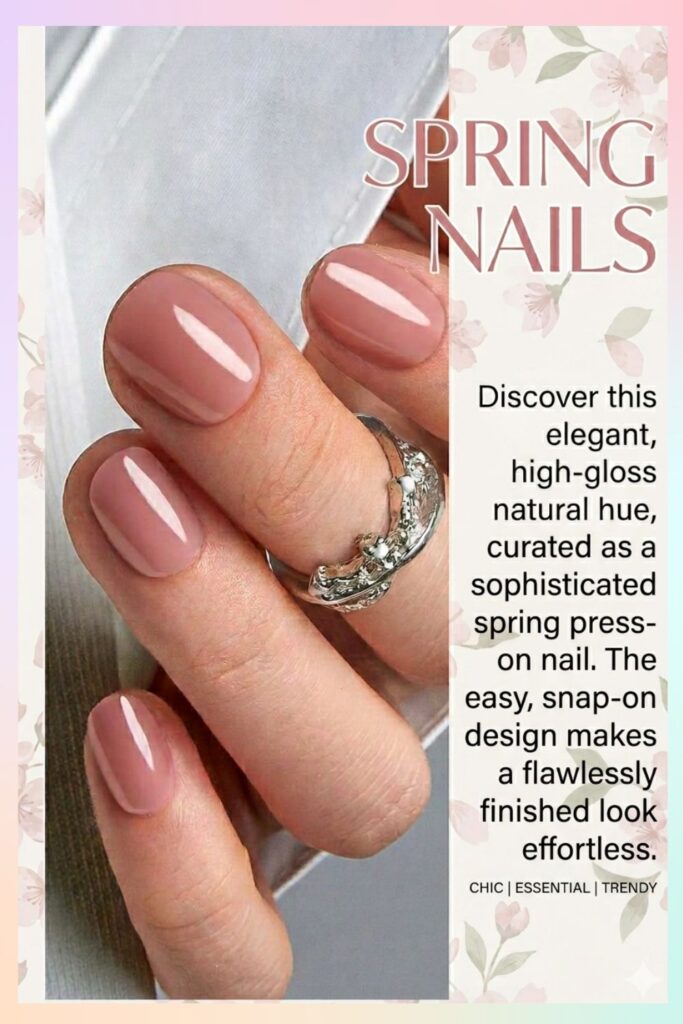 Curvlife Honey Peach Pink Press-On Nails – Cute Short Oval Gel Nails