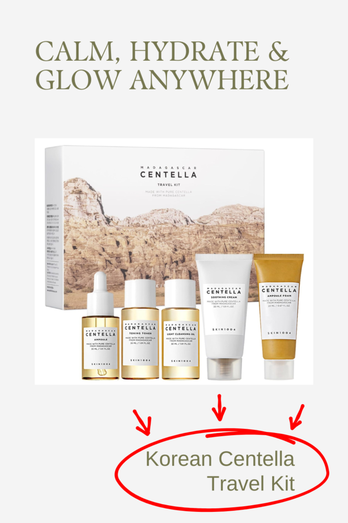Korean Skincare Travel Kit for Sensitive Skin | Hydrating Centella Set for Clear, Calm Skin