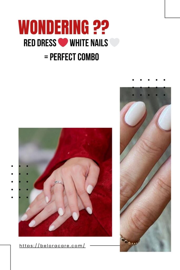 Red Dress Look ❤️ Complete with White Nails 🤍