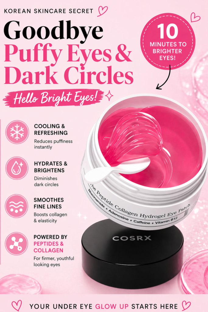“COSRX Eye Patches Review – Best Korean Skincare for Puffy Eyes & Dark Circles”